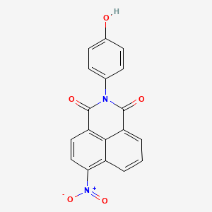 molecular formula C18H10N2O5 B2585848 2-(4-hydroxyphenyl)-6-nitro-1H-benzo[de]isoquinoline-1,3(2H)-dione CAS No. 42388-17-0