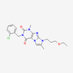 2-[(2-Chlorophenyl)methyl]-6-(3-ethoxypropyl)-4,7-dimethylpurino[7,8-a]imidazole-1,3-dione