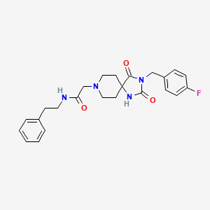 molecular formula C24H27FN4O3 B2585858 2-(3-(4-fluorobenzyl)-2,4-dioxo-1,3,8-triazaspiro[4.5]decan-8-yl)-N-phenethylacetamide CAS No. 941880-60-0