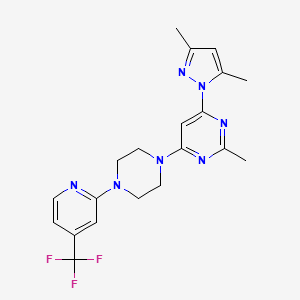 4-(3,5-dimethyl-1H-pyrazol-1-yl)-2-methyl-6-{4-[4-(trifluoromethyl)pyridin-2-yl]piperazin-1-yl}pyrimidine