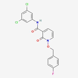 molecular formula C19H13Cl2FN2O3 B2585861 N-(3,5-二氯苯基)-1-[(4-氟苯基)甲氧基]-2-氧代吡啶-3-甲酰胺 CAS No. 868678-39-1