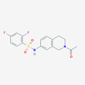 molecular formula C17H16F2N2O3S B2585862 N-(2-acetyl-1,2,3,4-tetrahydroisoquinolin-7-yl)-2,4-difluorobenzenesulfonamide CAS No. 955748-13-7