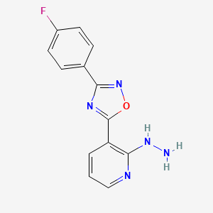 3-[3-(4-Fluorophenyl)-1,2,4-oxadiazol-5-yl]-2-hydrazinylpyridine