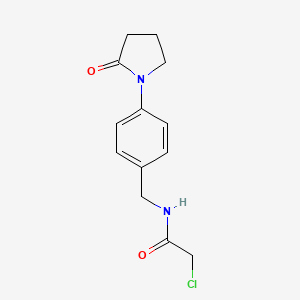 molecular formula C13H15ClN2O2 B2585898 2-氯-N-[4-(2-氧代吡咯烷-1-基)苄基]乙酰胺 CAS No. 540518-40-9