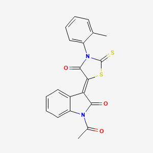 (Z)-5-(1-acetyl-2-oxoindolin-3-ylidene)-2-thioxo-3-(o-tolyl)thiazolidin-4-one