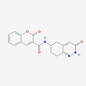 molecular formula C18H15N3O4 B2585902 2-氧代-N-(3-氧代-2,3,5,6,7,8-六氢环辛啉-6-基)-2H-色烯-3-甲酰胺 CAS No. 1904304-82-0