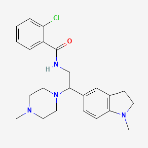 2-chloro-N-(2-(1-methylindolin-5-yl)-2-(4-methylpiperazin-1-yl)ethyl)benzamide