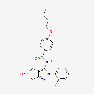 4-butoxy-N-[2-(2-methylphenyl)-5-oxo-4,6-dihydrothieno[3,4-c]pyrazol-3-yl]benzamide