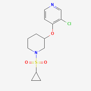 molecular formula C13H17ClN2O3S B2585917 3-氯-4-((1-(环丙基磺酰基)哌啶-3-基)氧基)吡啶 CAS No. 2034498-03-6