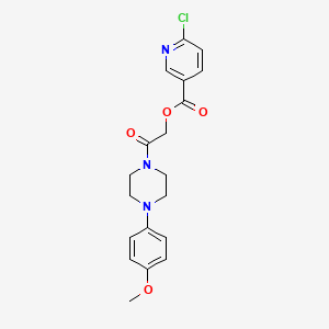 molecular formula C19H20ClN3O4 B2585921 2-[4-(4-Methoxyphenyl)piperazin-1-yl]-2-oxoethyl 6-chloropyridine-3-carboxylate CAS No. 875460-80-3