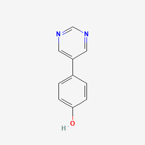 molecular formula C10H8N2O B2585926 4-(Pyrimidin-5-yl)phenol CAS No. 69491-51-6