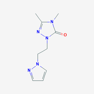 molecular formula C9H13N5O B2585934 3,4-二甲基-1-[2-(1H-吡唑-1-基)乙基]-4,5-二氢-1H-1,2,4-三唑-5-酮 CAS No. 2012113-24-3