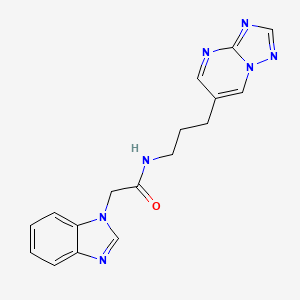 molecular formula C17H17N7O B2585936 N-(3-([1,2,4]triazolo[1,5-a]pyrimidin-6-yl)propyl)-2-(1H-benzo[d]imidazol-1-yl)acetamide CAS No. 2034557-90-7