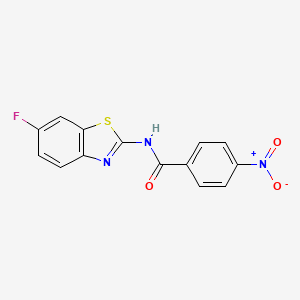 molecular formula C14H8FN3O3S B2585949 N-(6-氟-1,3-苯并噻唑-2-基)-4-硝基苯甲酰胺 CAS No. 16627-80-8