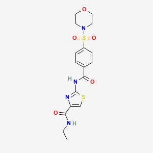 molecular formula C17H20N4O5S2 B2585954 N-乙基-2-(4-(吗啉磺酰基)苯甲酰胺)噻唑-4-甲酰胺 CAS No. 941990-57-4