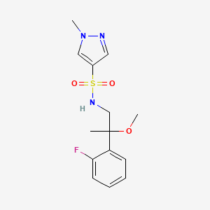 molecular formula C14H18FN3O3S B2585955 N-(2-(2-fluorophenyl)-2-methoxypropyl)-1-methyl-1H-pyrazole-4-sulfonamide CAS No. 1797881-40-3