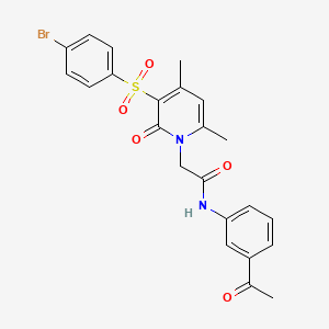 molecular formula C23H21BrN2O5S B2585961 N-(3-乙酰基苯基)-2-(3-((4-溴苯基)磺酰基)-4,6-二甲基-2-氧代吡啶-1(2H)-基)乙酰胺 CAS No. 1251628-78-0