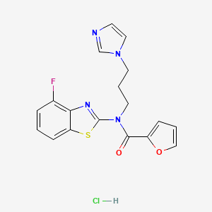 N-(3-(1H-imidazol-1-yl)propyl)-N-(4-fluorobenzo[d]thiazol-2-yl)furan-2-carboxamide hydrochloride