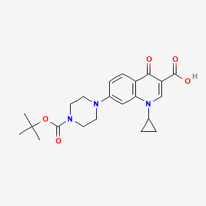 molecular formula C22H27N3O5 B2585968 7-(4-(tert-Butoxycarbonyl)piperazin-1-yl)-1-cyclopropyl-4-oxo-1,4-dihydroquinoline-3-carboxylic acid CAS No. 2108359-76-6