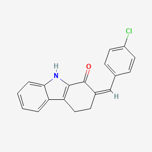 molecular formula C19H14ClNO B2585969 2-[(Z)-(4-chlorophenyl)methylidene]-4,9-dihydro-1H-carbazol-1(3H)-one CAS No. 866149-10-2