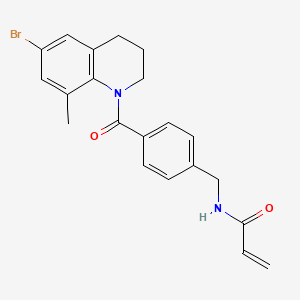 molecular formula C21H21BrN2O2 B2585972 N-{[4-(6-bromo-8-methyl-1,2,3,4-tetrahydroquinoline-1-carbonyl)phenyl]methyl}prop-2-enamide CAS No. 1625438-84-7