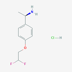 molecular formula C10H14ClF2NO B2585974 (1R)-1-[4-(2,2-Difluoroethoxy)phenyl]ethanamine;hydrochloride CAS No. 2411177-24-5