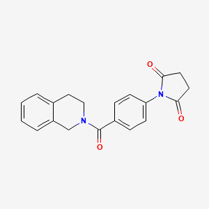 molecular formula C20H18N2O3 B2585979 1-(4-(1,2,3,4-Tetrahydroisochinolin-2-carbonyl)phenyl)pyrrolidin-2,5-dion CAS No. 392290-03-8