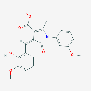 molecular formula C22H21NO6 B258598 methyl 4-(2-hydroxy-3-methoxybenzylidene)-1-(3-methoxyphenyl)-2-methyl-5-oxo-4,5-dihydro-1H-pyrrole-3-carboxylate 