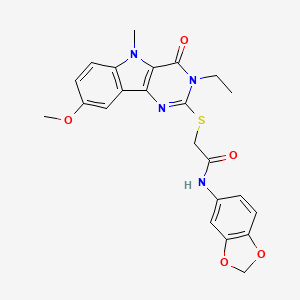 molecular formula C23H22N4O5S B2585986 N-[2-(5-methyl-1H-benzimidazol-2-yl)phenyl]nicotinamide CAS No. 1112399-76-4