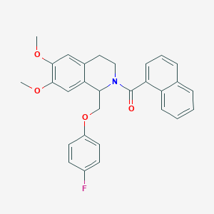 molecular formula C29H26FNO4 B2585989 (1-((4-fluorophenoxy)methyl)-6,7-dimethoxy-3,4-dihydroisoquinolin-2(1H)-yl)(naphthalen-1-yl)methanone CAS No. 850903-01-4