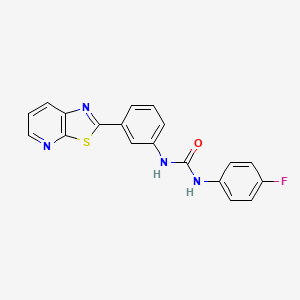 molecular formula C19H13FN4OS B2585993 1-(4-氟苯基)-3-(3-(噻唑并[5,4-b]吡啶-2-基)苯基)脲 CAS No. 1021111-98-7