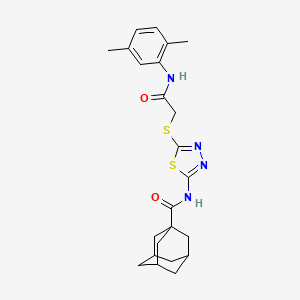 molecular formula C23H28N4O2S2 B2585999 N-[5-[2-(2,5-dimethylanilino)-2-oxoethyl]sulfanyl-1,3,4-thiadiazol-2-yl]adamantane-1-carboxamide CAS No. 392294-94-9