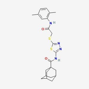 molecular formula C23H28N4O2S2 B2585999 N-[5-({[(2,5-dimethylphenyl)carbamoyl]methyl}sulfanyl)-1,3,4-thiadiazol-2-yl]adamantane-1-carboxamide CAS No. 392294-94-9