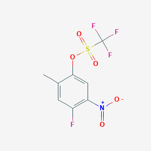 molecular formula C8H5F4NO5S B2586000 4-Fluoro-2-methyl-5-nitrophenyl trifluoromethanesulphonate CAS No. 1820734-74-4