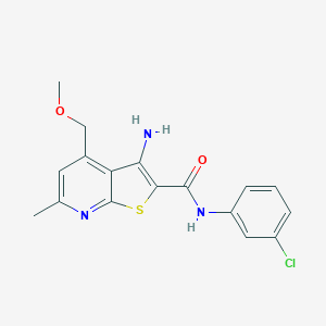 molecular formula C17H16ClN3O2S B258601 3-Amino-N-(3-chlorophenyl)-4-(methoxymethyl)-6-methylthieno[2,3-b]pyridine-2-carboxamide 