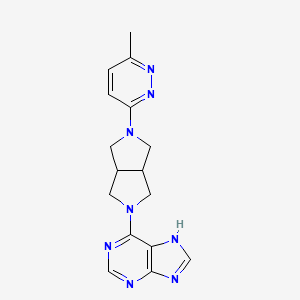 molecular formula C16H18N8 B2586010 6-[2-(6-Methylpyridazin-3-yl)-1,3,3a,4,6,6a-hexahydropyrrolo[3,4-c]pyrrol-5-yl]-7H-purine CAS No. 2415462-56-3
