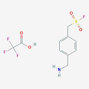 molecular formula C10H11F4NO4S B2586015 [4-(Aminomethyl)phenyl]methanesulfonyl fluoride;2,2,2-trifluoroacetic acid CAS No. 2287315-54-0