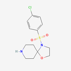 molecular formula C13H17ClN2O3S B2586016 4-((4-Chlorophenyl)sulfonyl)-1-oxa-4,8-diazaspiro[4.5]decane CAS No. 1171704-01-0