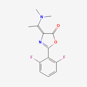 molecular formula C13H12F2N2O2 B2586021 2-(2,6-二氟苯基)-4-[(E)-1-(二甲氨基)乙叉基]-1,3-噁唑-5(4H)-酮 CAS No. 866010-20-0
