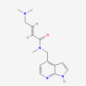 molecular formula C15H20N4O B2586022 (E)-4-(Dimethylamino)-N-methyl-N-(1H-pyrrolo[2,3-b]pyridin-4-ylmethyl)but-2-enamide CAS No. 2411336-14-4