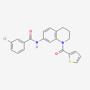 3-chloro-N-[1-(thiophene-2-carbonyl)-3,4-dihydro-2H-quinolin-7-yl]benzamide