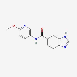 molecular formula C14H16N4O2 B2586025 N-(6-methoxypyridin-3-yl)-4,5,6,7-tetrahydro-1H-benzo[d]imidazole-5-carboxamide CAS No. 2034484-46-1