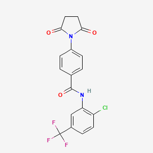 molecular formula C18H12ClF3N2O3 B2586028 N-(2-chloro-5-(trifluoromethyl)phenyl)-4-(2,5-dioxopyrrolidin-1-yl)benzamide CAS No. 392289-90-6