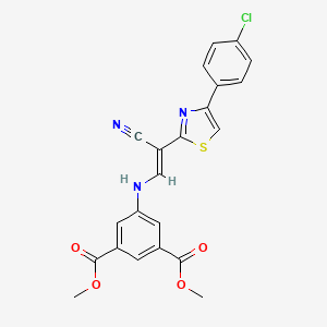 (E)-dimethyl 5-((2-(4-(4-chlorophenyl)thiazol-2-yl)-2-cyanovinyl)amino)isophthalate