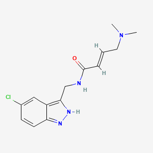 (E)-N-[(5-Chloro-2H-indazol-3-yl)methyl]-4-(dimethylamino)but-2-enamide