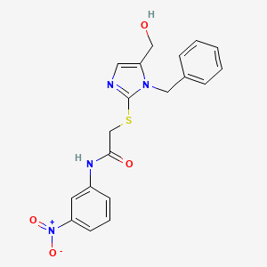 2-((1-benzyl-5-(hydroxymethyl)-1H-imidazol-2-yl)thio)-N-(3-nitrophenyl)acetamide