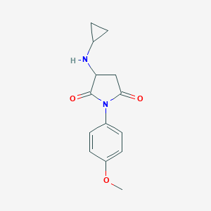molecular formula C14H16N2O3 B258605 3-Cyclopropylamino-1-(4-methoxy-phenyl)-pyrrolidine-2,5-dione 