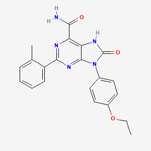 molecular formula C21H19N5O3 B2586051 9-(4-乙氧基苯基)-2-(2-甲基苯基)-8-氧代-7H-嘌呤-6-甲酰胺 CAS No. 898446-69-0