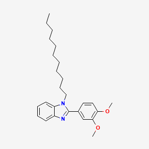 molecular formula C26H36N2O2 B2586057 2-(3,4-二甲氧基苯基)-1-十一烷基苯并咪唑 CAS No. 477542-98-6