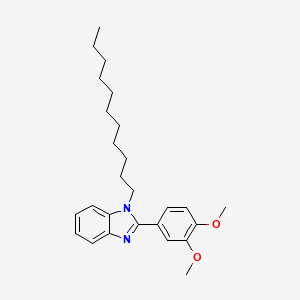 molecular formula C26H36N2O2 B2586057 2-(3,4-dimethoxyphenyl)-1-undecyl-1H-1,3-benzodiazole CAS No. 477542-98-6